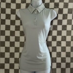 KJUS Light Blue/Green 38/M Breathable Sport Fit Button Down golf Sleeveless Top